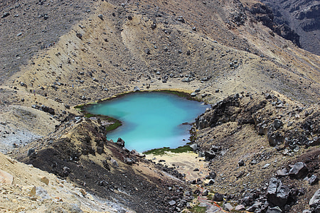 Tongariro, Neuseeland, Park, Tourismus, Trekking, Alpine, Smaragd