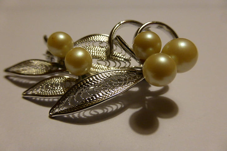 brooch, jewellery, fashion jewelry, silver, beads, badges, shiny