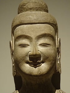 Buddha, ansikt, tilfredshet, stående, harmoni, Museum, Honolulu