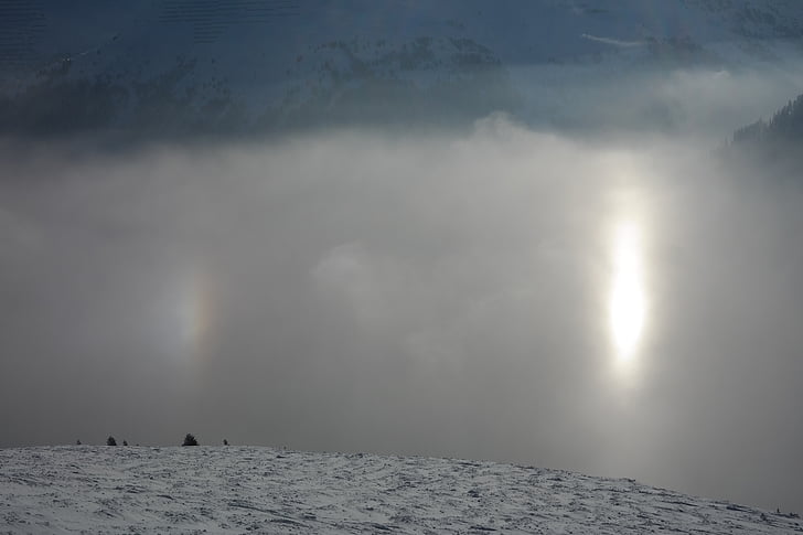 НД, відбиття, туман, «Сонячний зайчик», подвійний сонця, взимку, сніг
