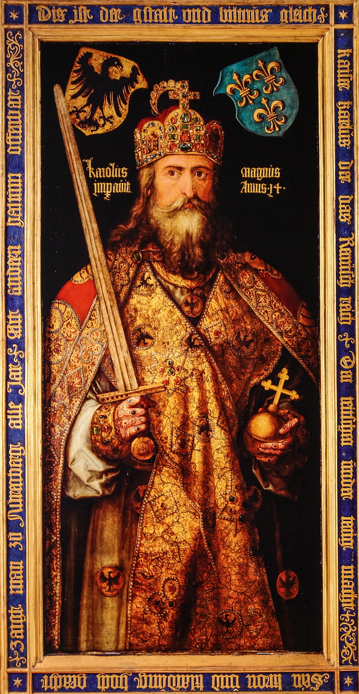 Ζωγραφική, εικόνα, αυτοκράτορας, ο βασιλιάς, του Μεσαίωνα, Νυρεμβέργη, σε καμβά