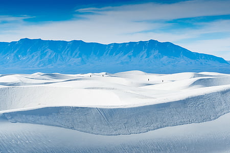 Landschaft, Foto, Berg, bedeckt, Schnee, Sand, Wolken