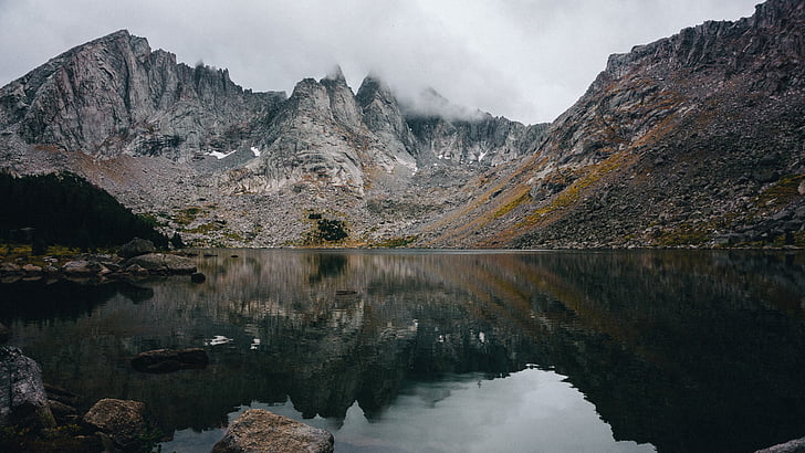 Lago, paisagem, montanha, natureza, ao ar livre, reflexão, montanha rochosa