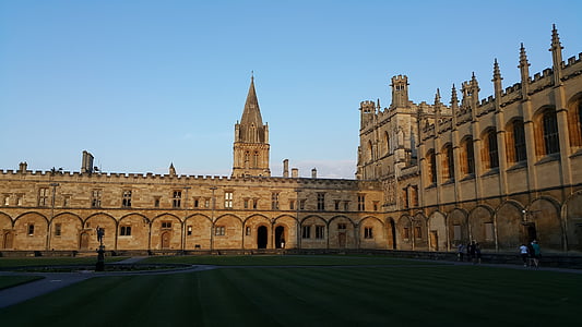 Oxford, solnedgång, Storbritannien, lugnt, arkitektur, berömda place
