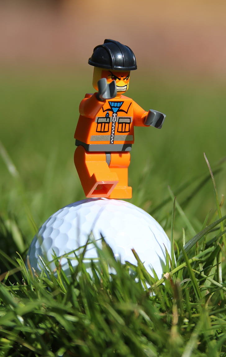 Golf, piłeczki do golfa, zły, śmieszne, Zabawka człowieka, człowiek, trawa
