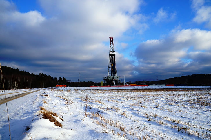 Αναζήτηση, εξέδρα άντλησης πετρελαίου, χιόνι, βιομηχανία, Χειμώνας, πετρελαίου, τεχνολογία