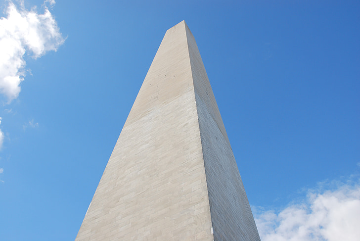 obelisk, washington, sky, clouds, america