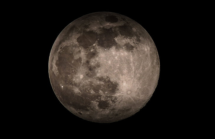 снимка, Луната, нощ, тъмно, пространство, кръг, астрономия