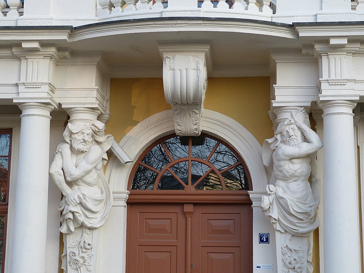 Magdeburg, Sajonia-anhalt, fachada, escultura, Atlas, arquitectura, Figura
