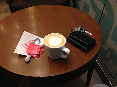 kava, stol za kavu, kafić, Latte, cappuccino