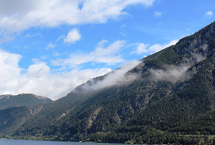 Panorama, tyrolské Alpy, nálada, mraky, Achensee, Pertisau, Rakousko