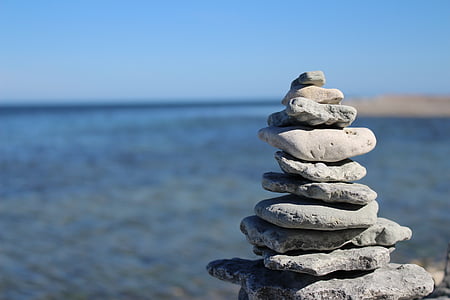 pedra, Torre, Gotland, Zen, meditação, pirâmide, equilíbrio