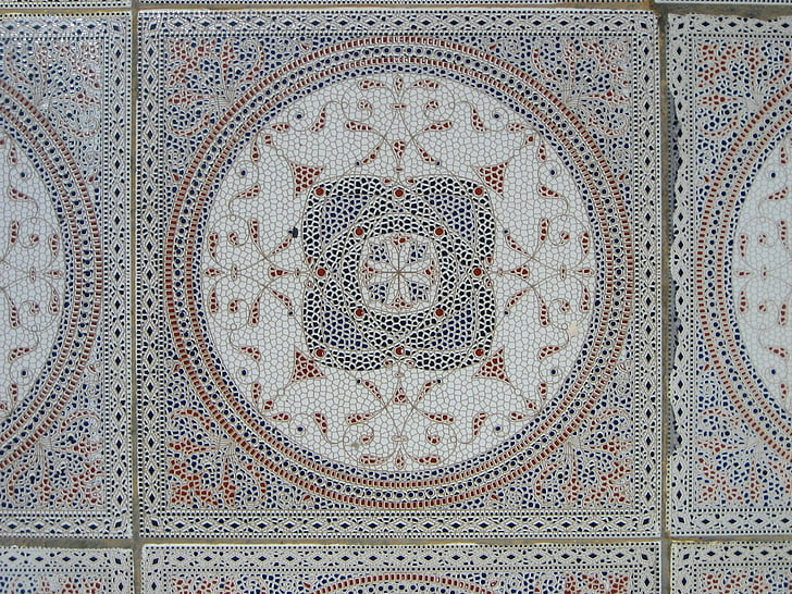 tiles, ceramic, kairouan, tunisia, decoration, ornate, pattern