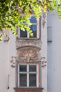 rokoko, fasada, styl, sztuki europejskiej, sztukaterie, malarstwo, okno