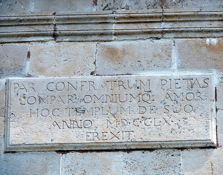 stone, latin language, inscription, facade, famous Place