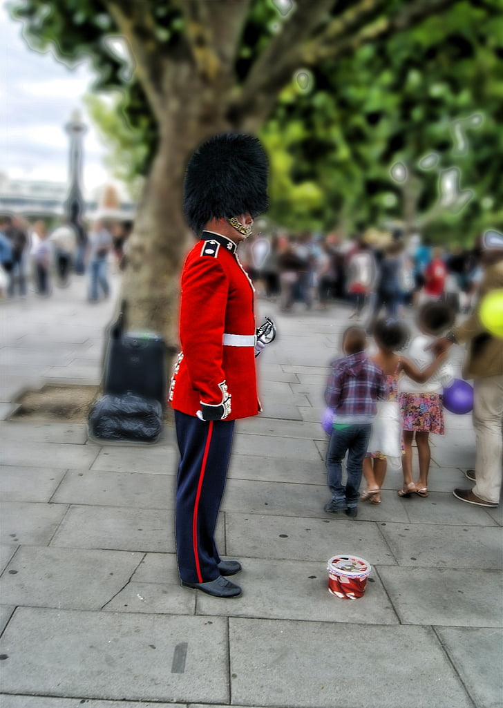 Londýn, stráž, Buckingham, Palace, dôstojník, angličtina, vojenské