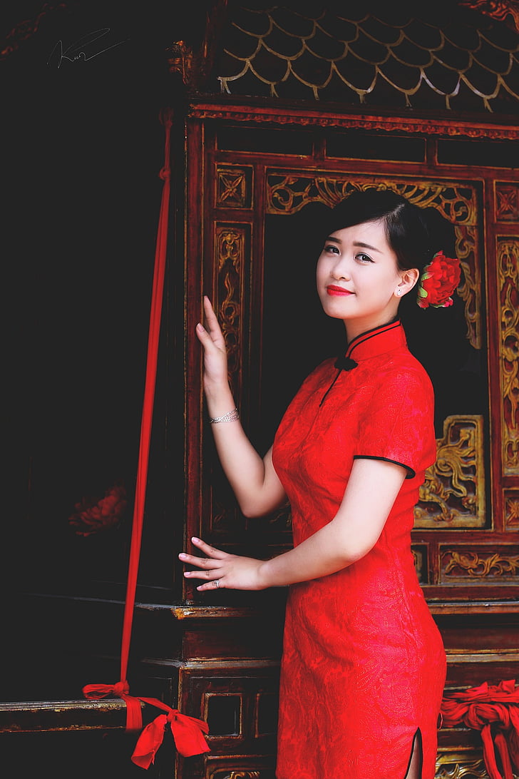 vietnam, vietnamese, girl, young, lady, red, asia