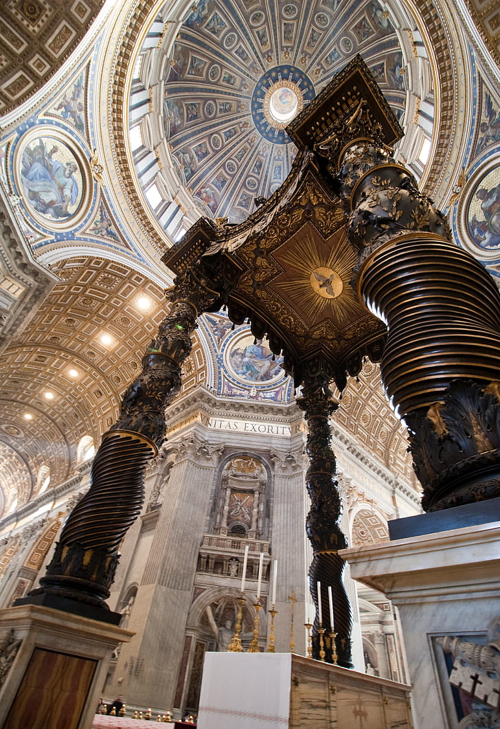 Saint peter's cathedral, Rom, Vatikanstaten, Canopy, Italien, kyrkan, arkitektur