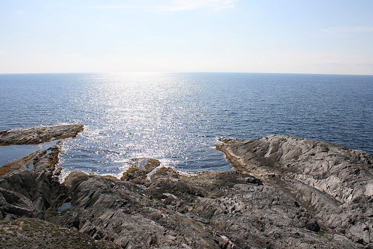 horitzó, Noruega, oceà, Costa, rocoses, calma