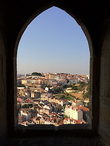 Lissabon, slott, Portugal, vallarna, turer, fästning, fort