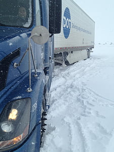 sneeuw, vrachtwagen, koude