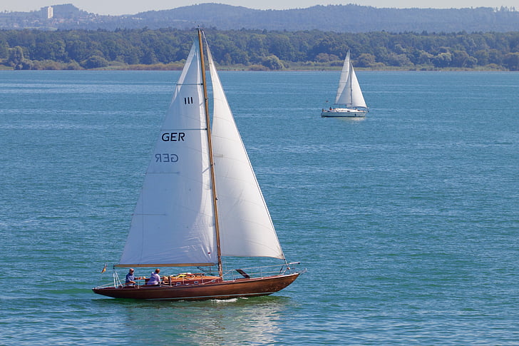 lake, sailing vessel, wind, sailboat ride