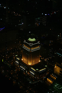 Tajwan, noc, budynek, Architektura, Oświetlenie, W nocy, Miasto