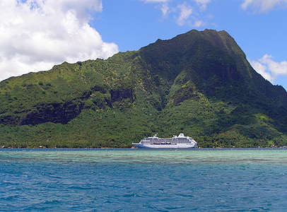 Moorea, Prancis, Polinesia, Pulau, Tahitian putri, pelayaran, kapal