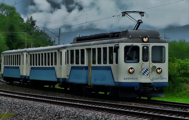 toget, Zugspitze railway, jernbanetrafik, transport, tog, Railway, trafik