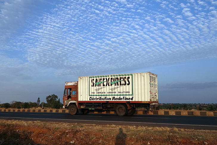 lastbil, lastbil, motorväg, Bangalore-pune, Road, Indien
