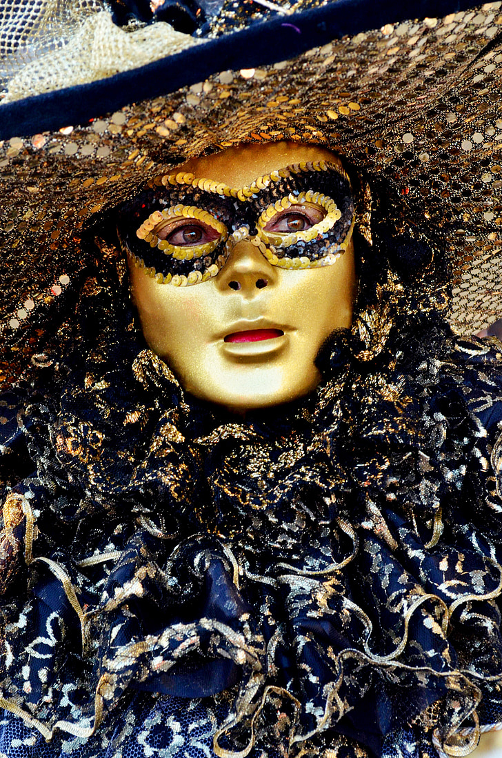 Carnaval, masker, Venetië, Rosa, steeg, 2015, leuk