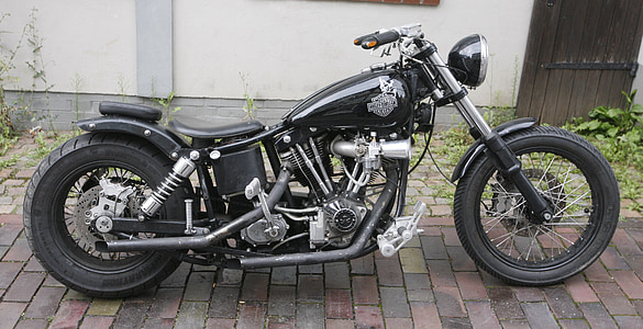 harley davidson, motorcycle, black