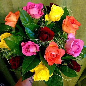 kwiaty, róże, Królowa kwiatów, kwiat, różowych róż, różowy, bukiet
