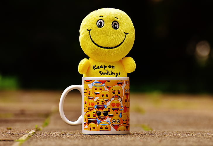 smilies, cup, yellow, funny, joy, emoticon, emoji