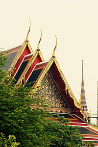 thailand, bangkok, temple, roof, asia, palace, building