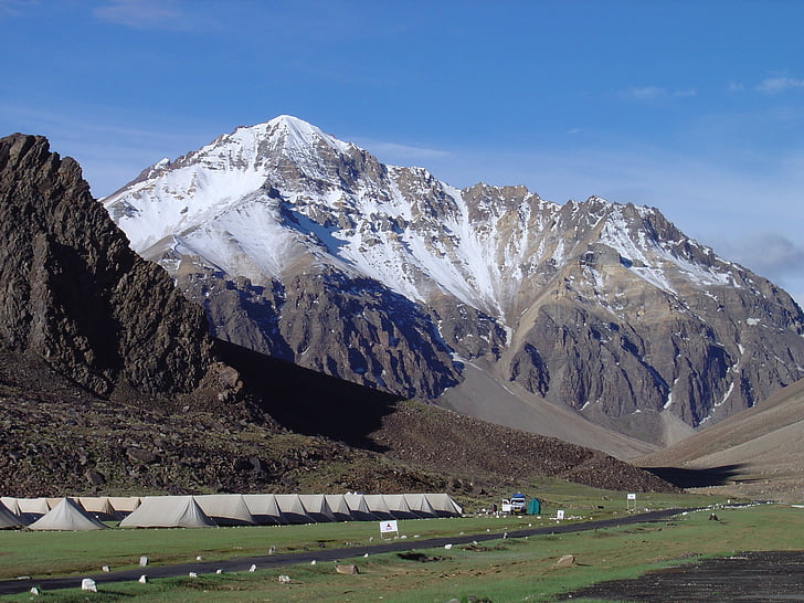 Ανατολή ηλίου, sarchu, Ladakh, Λεχ, Ινδία, κάμπινγκ, το πρωί