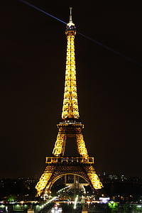 Paryż, Eiffel, Wieża, noc