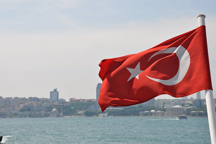 флаг, морски, Турция, турското знаме, Истанбул, Турция, Близкия изток