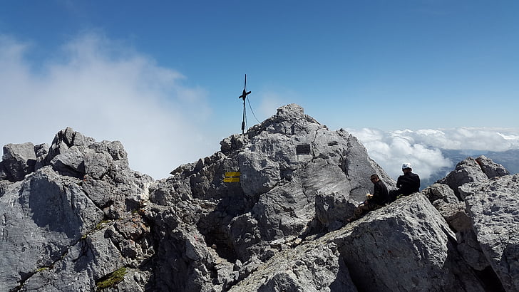 środkowy szczyt Watzmann, Rock, Berchtesgadener land, alpejska, góry, Alpy Berchtesgadeńskie, Parku Narodowego Berchtesgaden