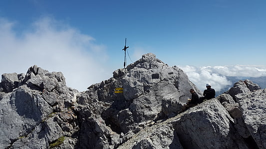 puncak Watzmann yang tengah, batu, Berchtesgadener land, Alpine, pegunungan, Alpen Berchtesgaden, Taman Nasional Berchtesgaden