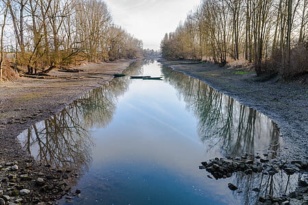 Oude Rijn, rivier, landschap, natuur, spiegelen, wateren, water