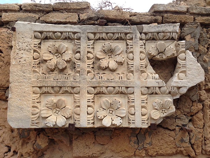 tunisia, ornament, stone, thread, ancient rome, antonin baths