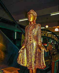 Golden lady figur, skulptur, gnisten