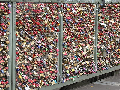 pont, Cologne, cadenas, symbole de l’amour, Rhin, Château de l’amour, coloré