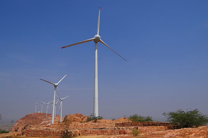 vindkraftpark, vindkraftverk, elektricitet, vindkraft, alternativ energi, nargund, Indien