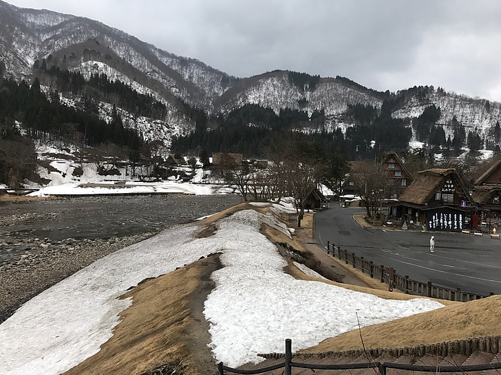Japonija, sniego, kalnai
