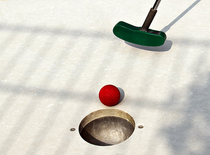 minigolf, mini golf club, ügyességi játék, mini golf labda, labda, Minigolf növény, akadályok