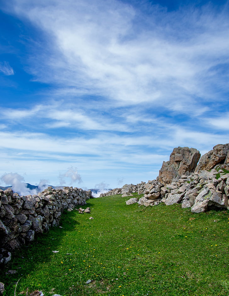 paisatge, verd, blau, núvol, les pedres són, Highland, Trabzon