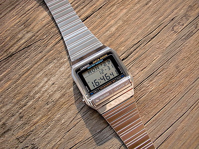 el rellotge electrònic, rellotge Casio, rellotge de cristall líquid, pantalla de LCD, tecnologia, estil, disseny