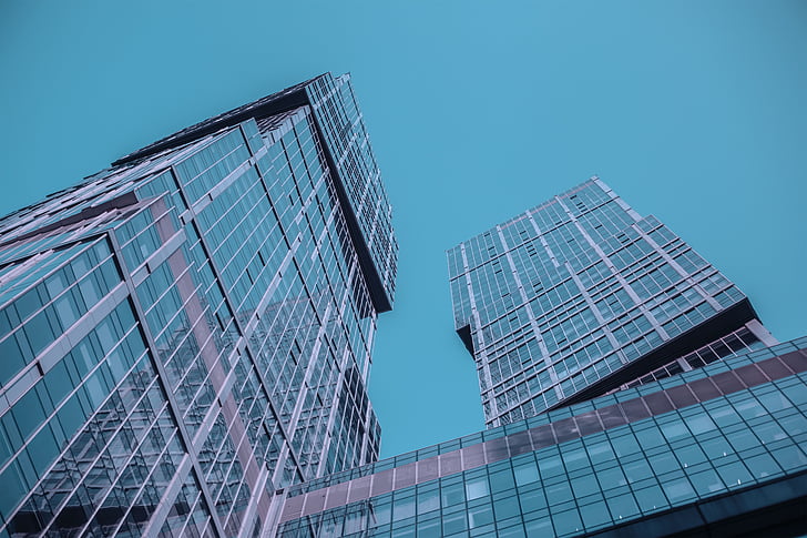 moscow city, 2017, skyscraper, blue, multistory building, dark blue sky, sky